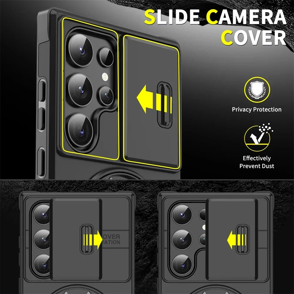 Slide Camera Protection Magnetic Bracket Case for Samsung