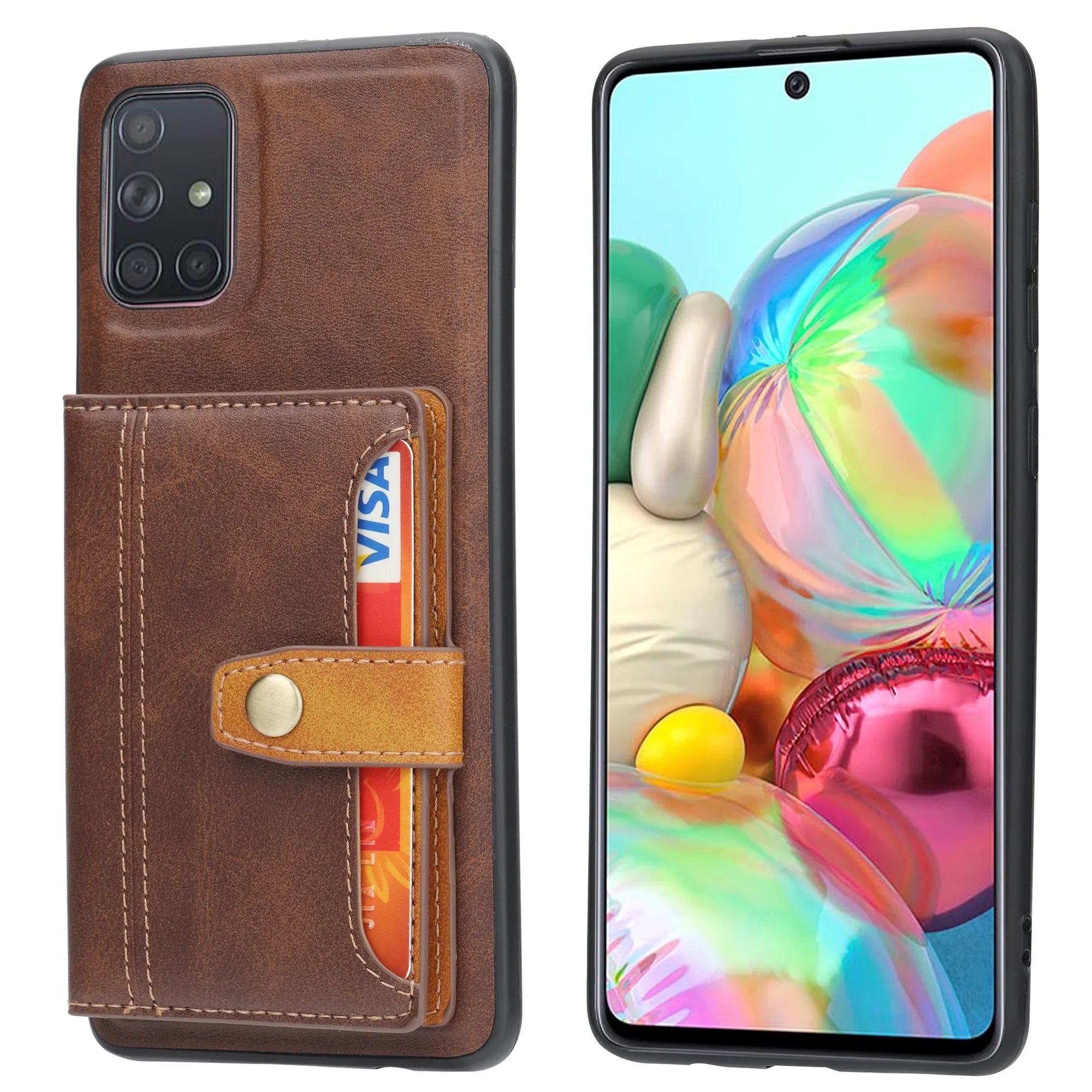 Business Cards Slot Wallet Leather Case for Samsung