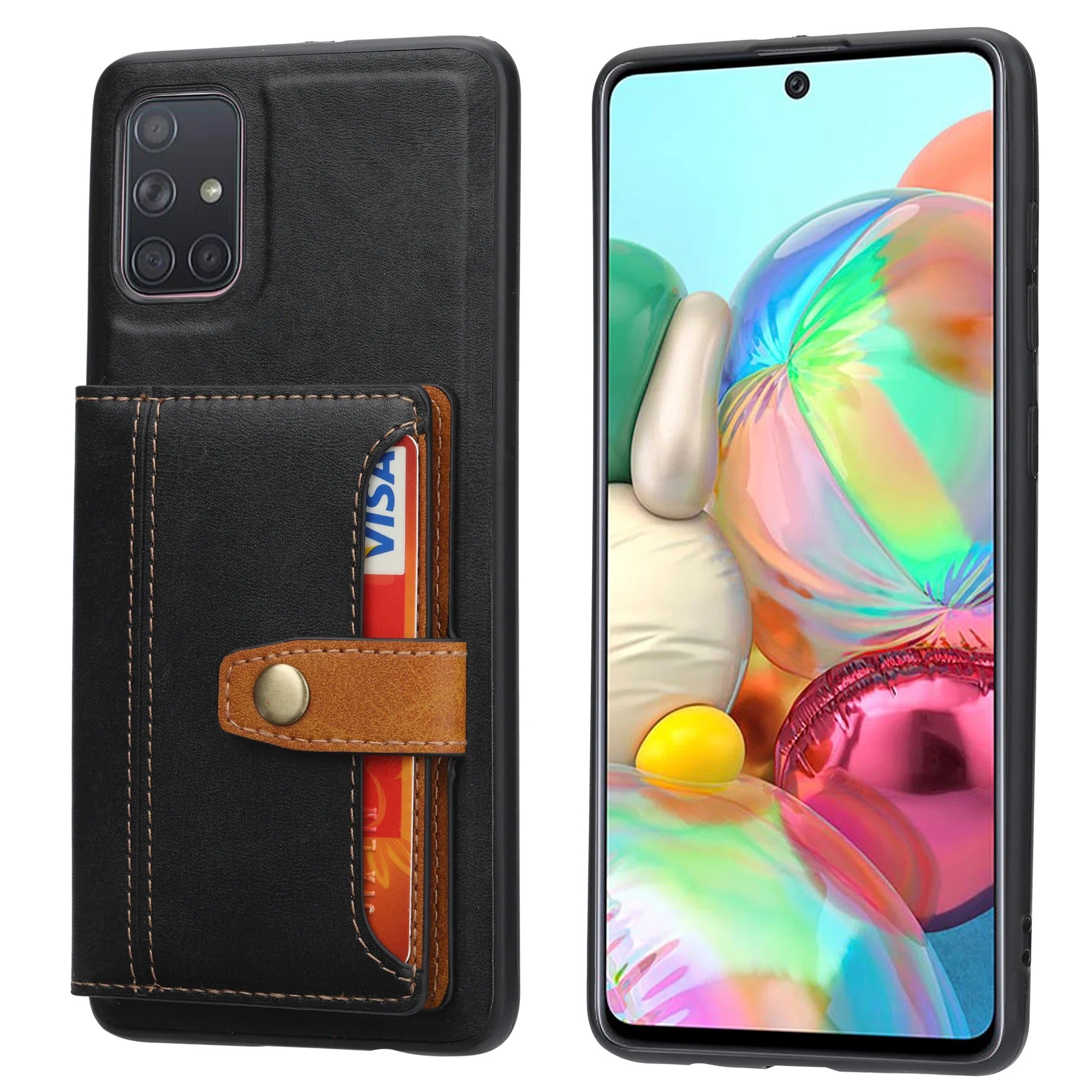 Business Cards Slot Wallet Leather Case for Samsung