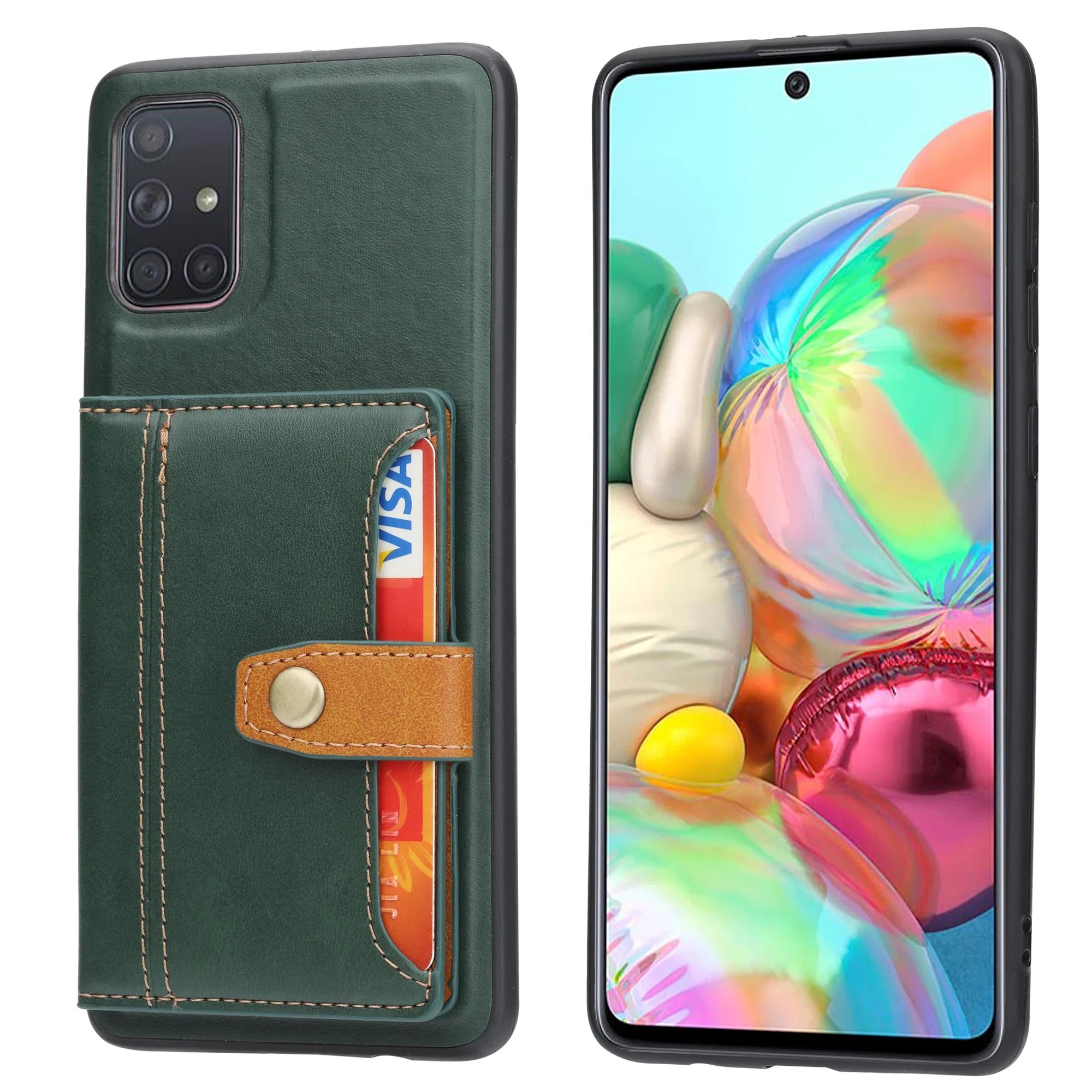 Business Cards Slot Wallet Leather Case for Samsung