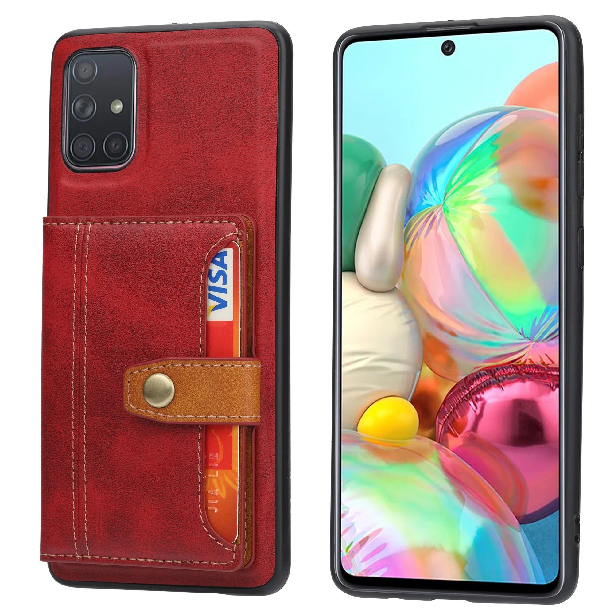 Business Cards Slot Wallet Leather Case for Samsung