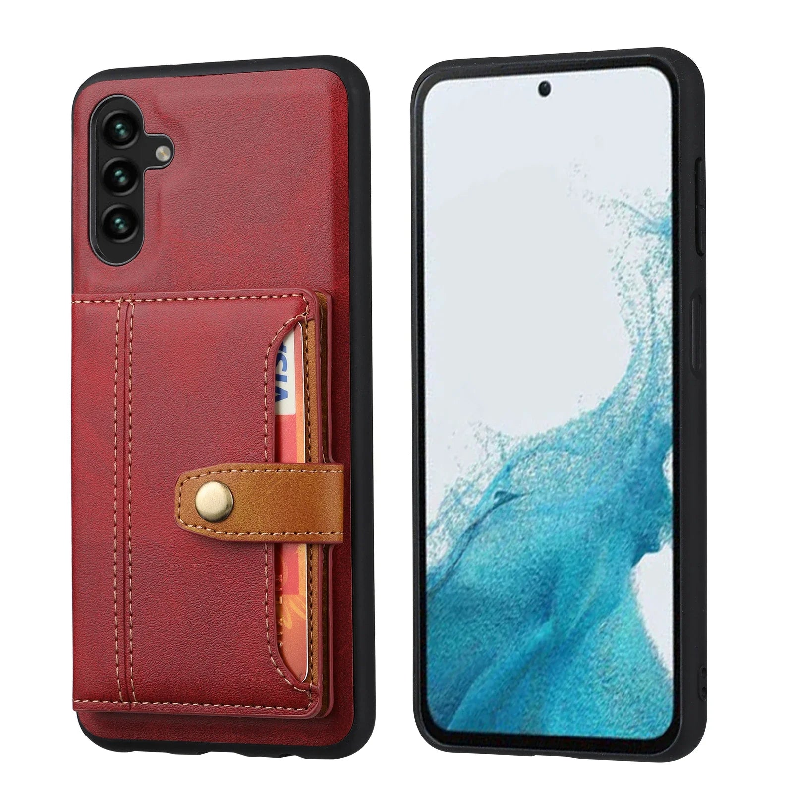 Business Cards Slot Wallet Leather Case for Samsung