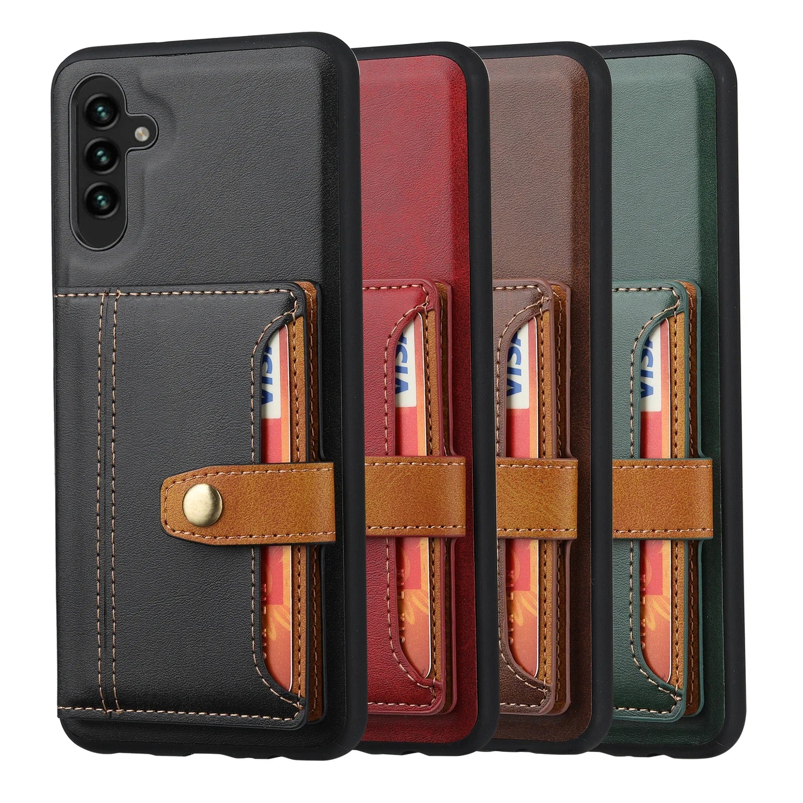 Business Cards Slot Wallet Leather Case for Samsung