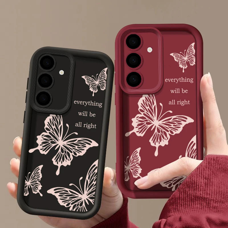 Butterfly Shockproof Silicone Soft Case For Samsung