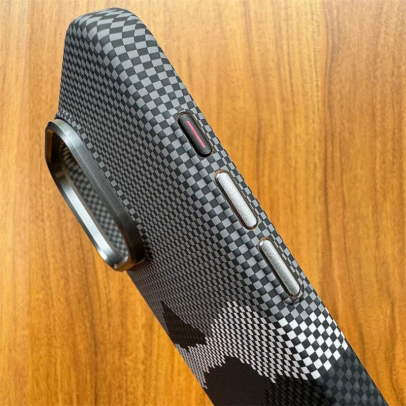 Thin Carbon Fibre Relief MagSafe Case for iPhone