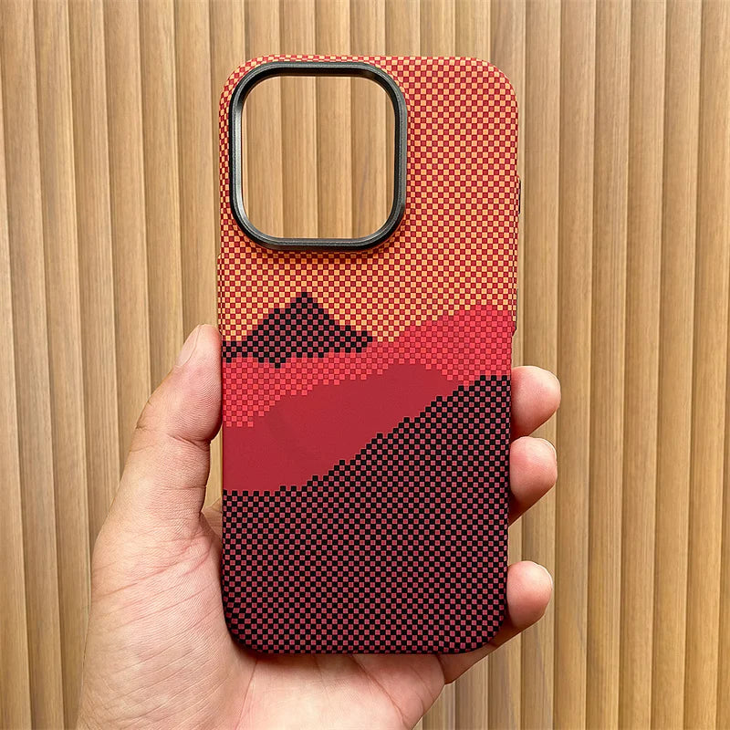 Thin Carbon Fibre Relief MagSafe Case for iPhone