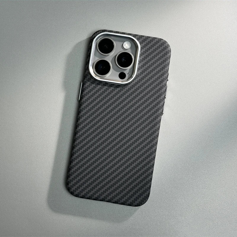 Carbon Fibre Wireless Charging MagSafe  Hard  Case for iPhone