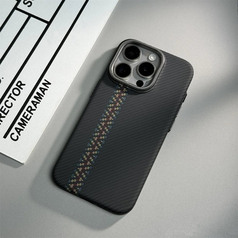 Carbon Fibre Wireless Charging MagSafe  Hard  Case for iPhone