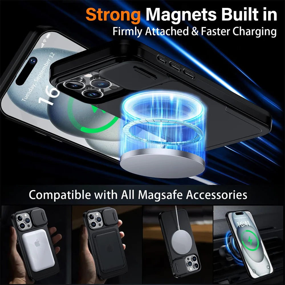 360°Rotatable Magnetic Ring Stand Shockproof Drop Protection Case For iPhone