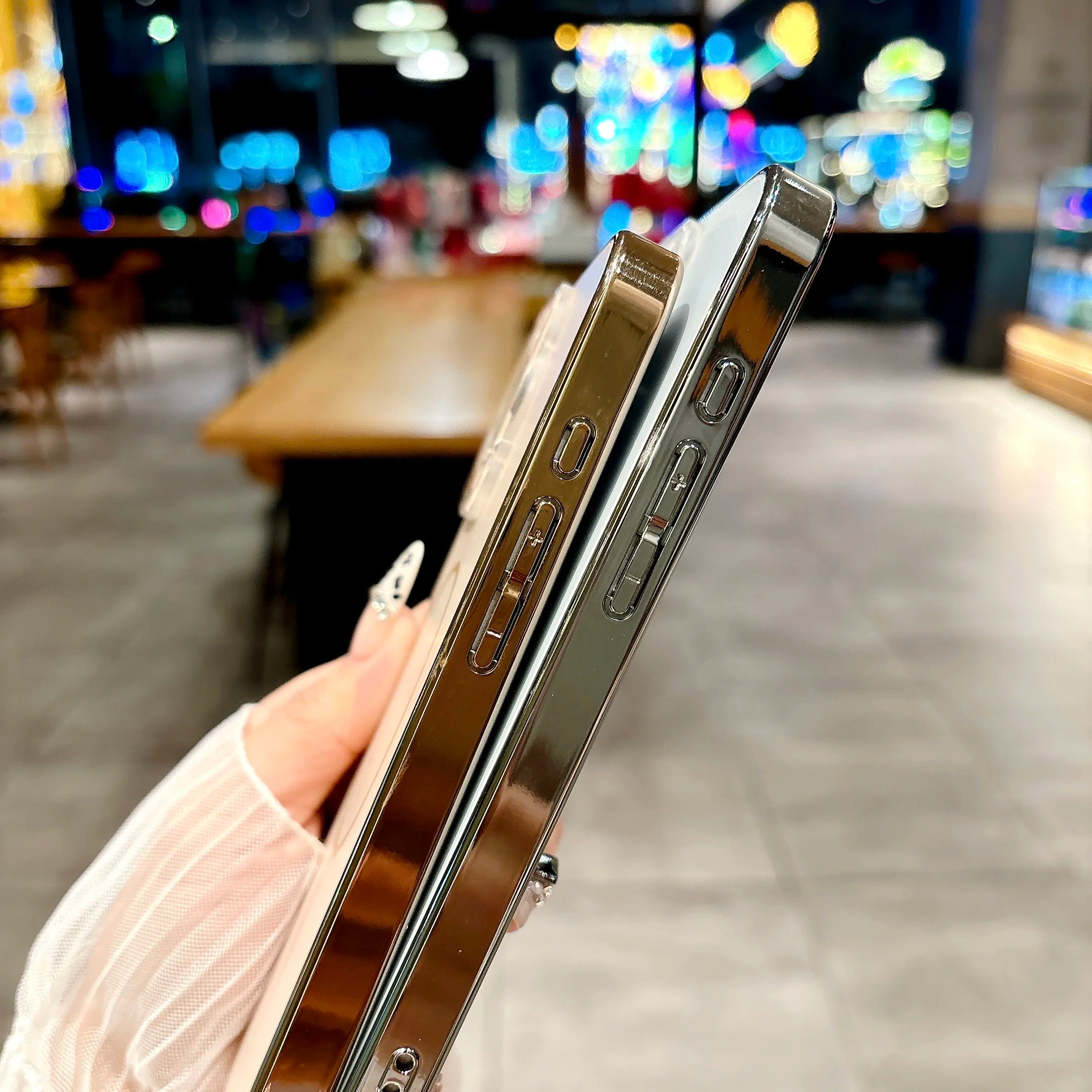 Magsafe Magnetic Crystal Glass Plating Frame Hard Case For iPhone