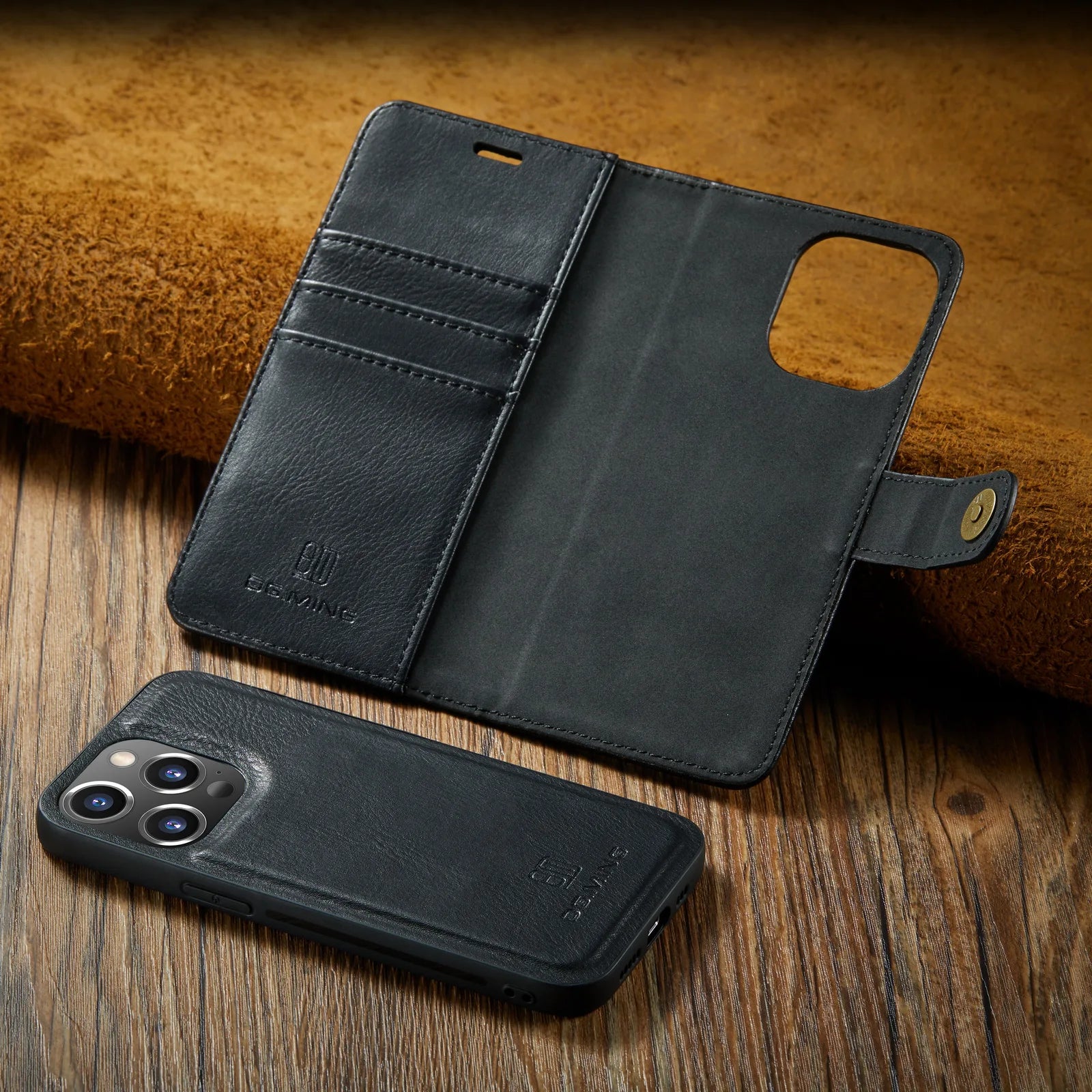 Detachable 2 Fold Wallet Leather Magnetic Flip Case for iPhone