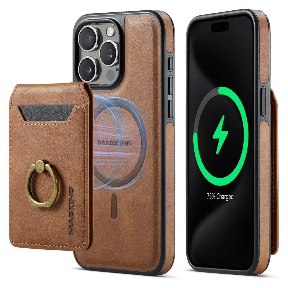 Detachable 2-in-1 Magnetic Wallet Case with Card Pocket For iPhone