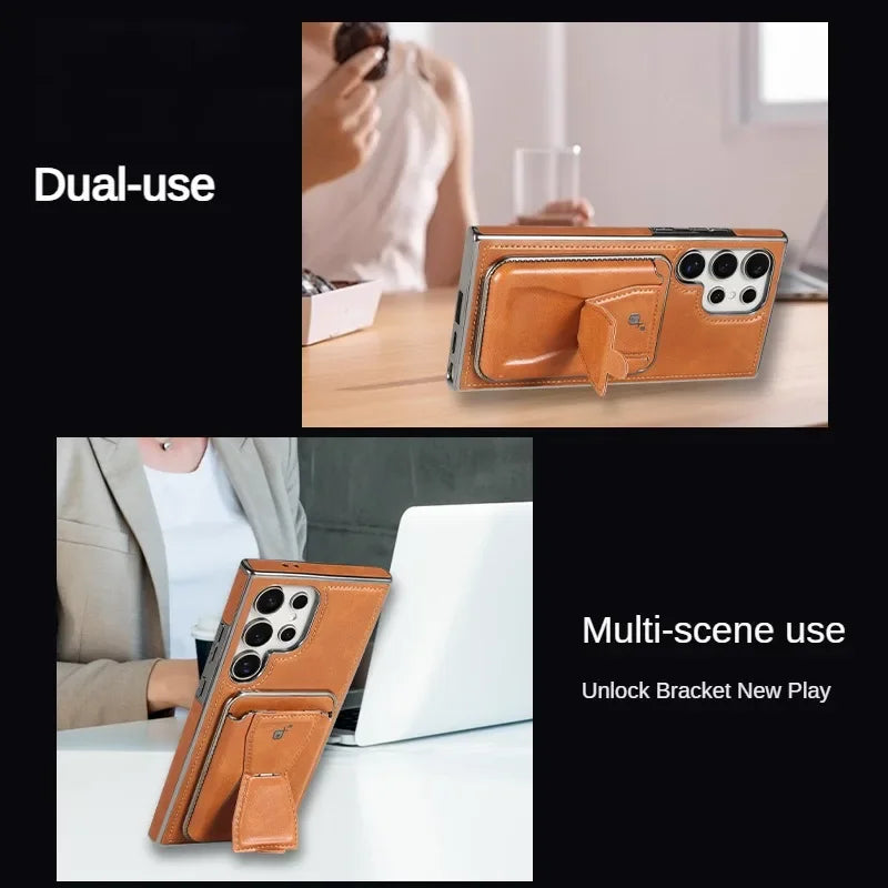 Leather CardHolder 2in1 detachable Magnetic Phone Case For Samsung