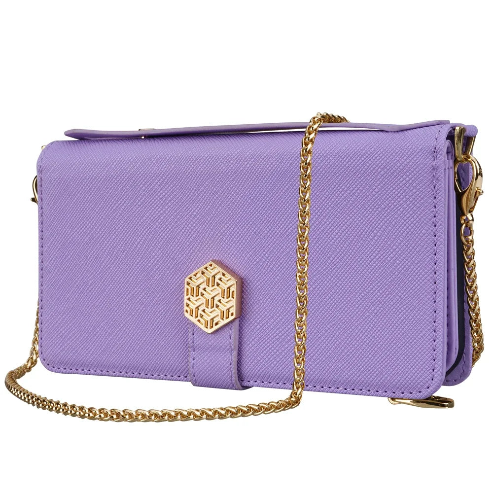 Fashion Flip Card Slots Leather Wallet Case for iPhone With Metal Strap