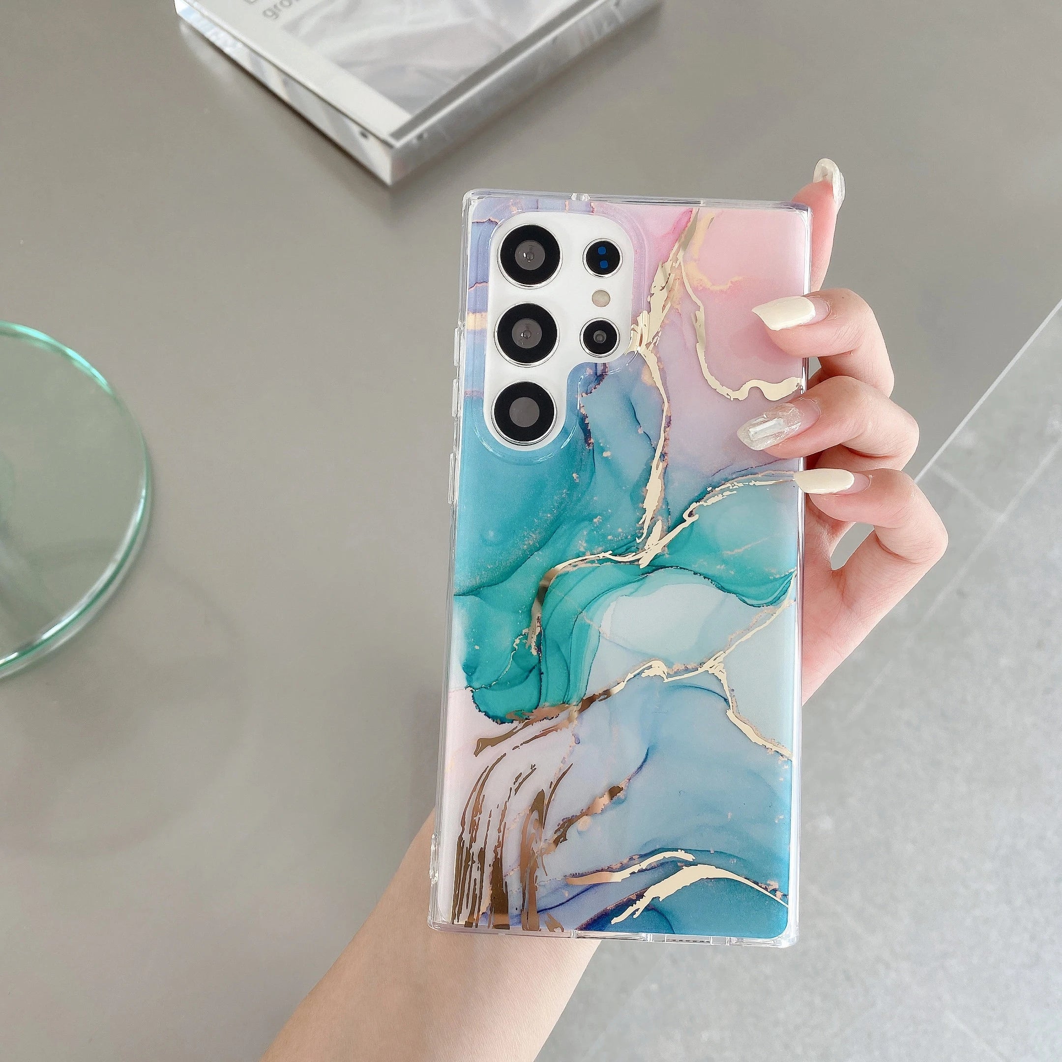 Marble Pattern Painting Shockproof Silicone Case For Samsung