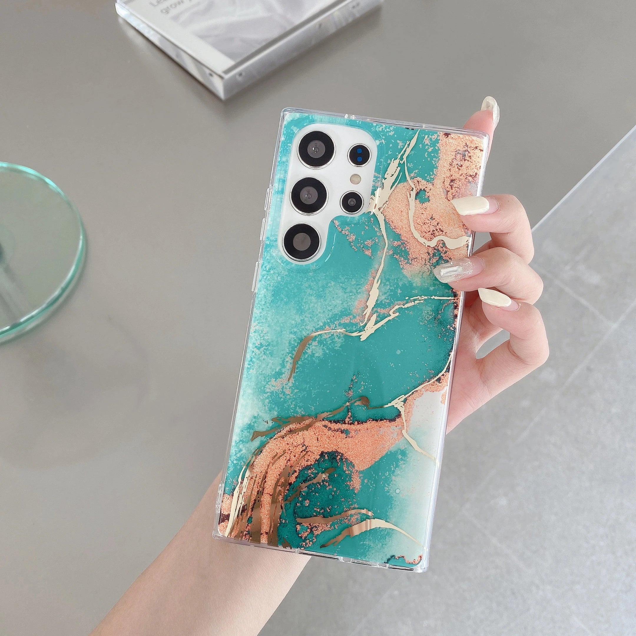 Marble Pattern Painting Shockproof Silicone Case For Samsung
