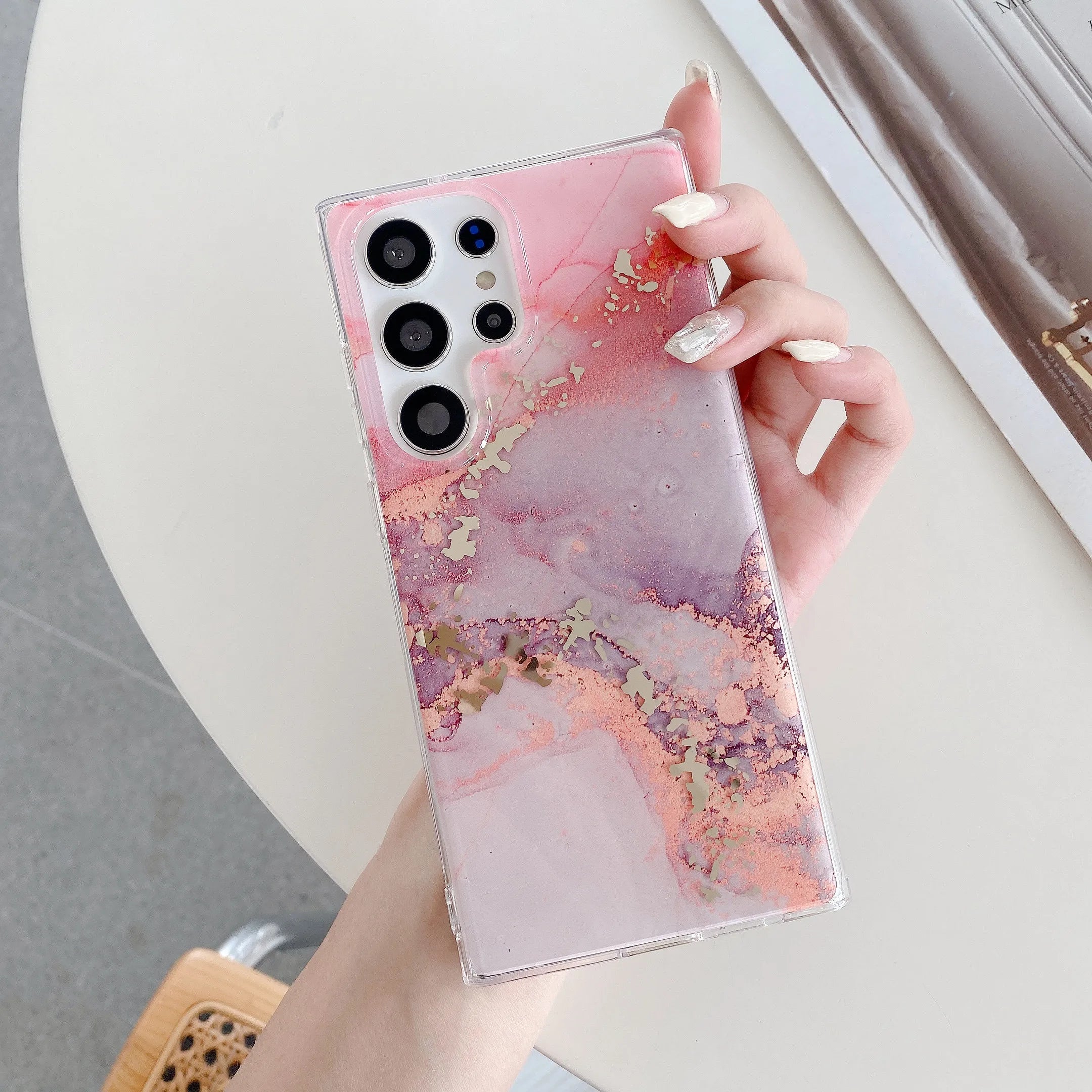 Marble Pattern Painting Shockproof Silicone Case For Samsung