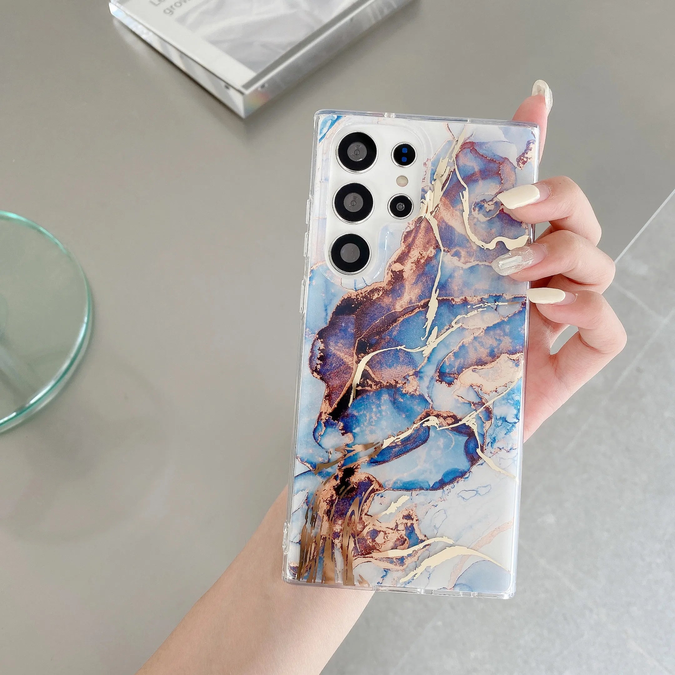 Marble Pattern Painting Shockproof Silicone Case For Samsung