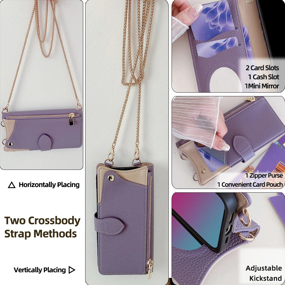 Crossbody Flip Wallet Fishtail Case For Samsung