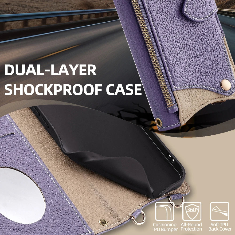 Crossbody Flip Wallet Fishtail Case For Samsung