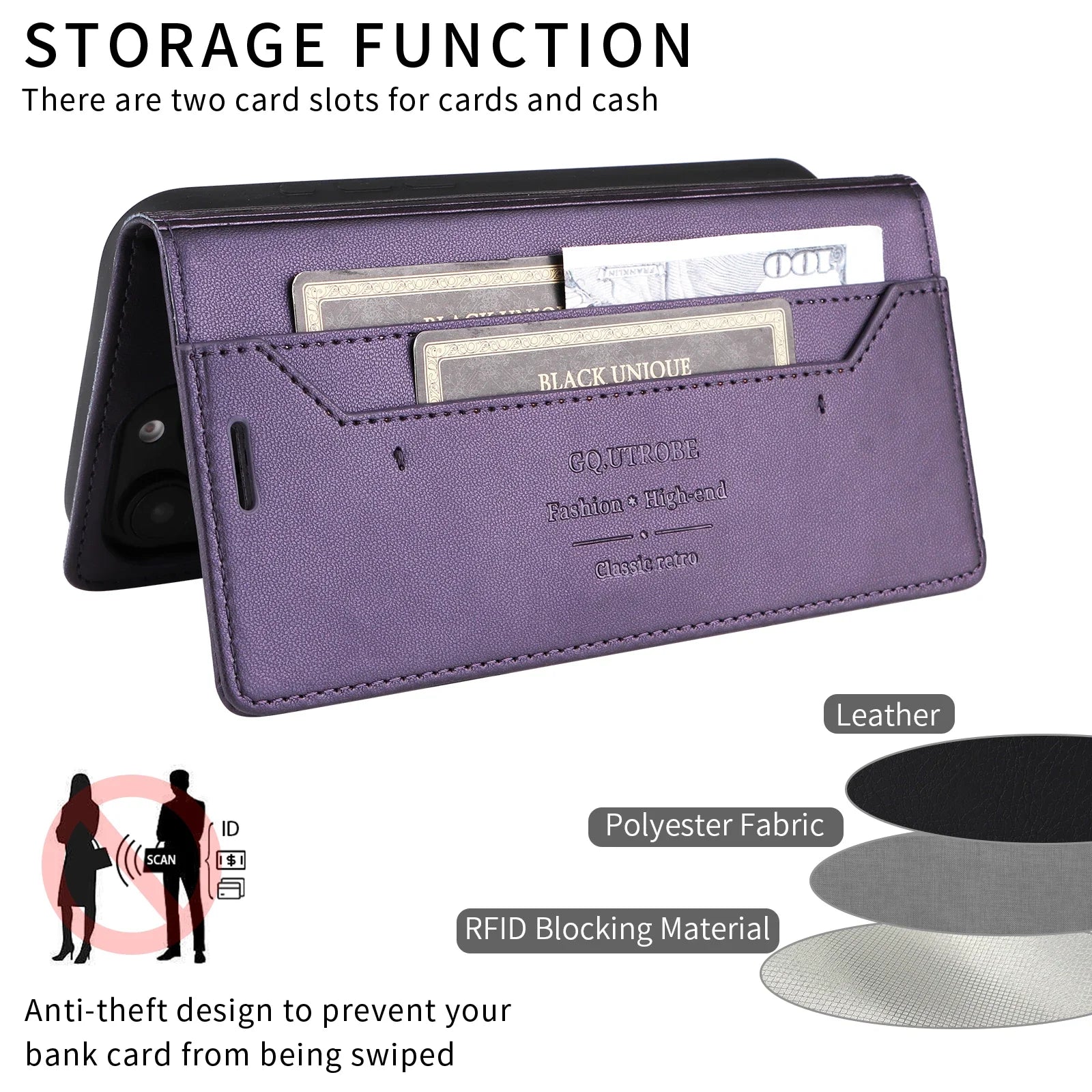 Flip Leather Magnetic Wallet Case for Samsung