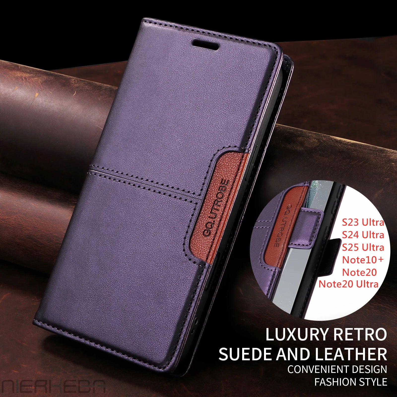 Flip Leather Magnetic Wallet Case for Samsung
