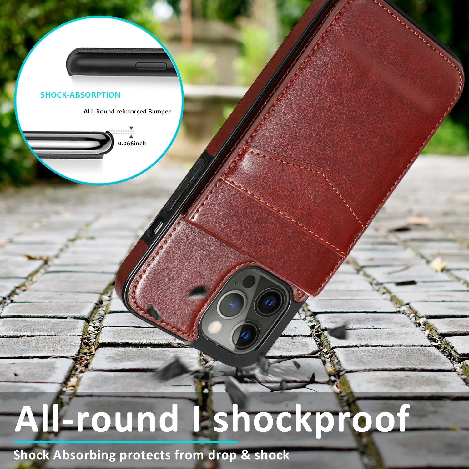 Wallet  with Credit Card Holder Kickstand Flip Leather Cover for IPhone