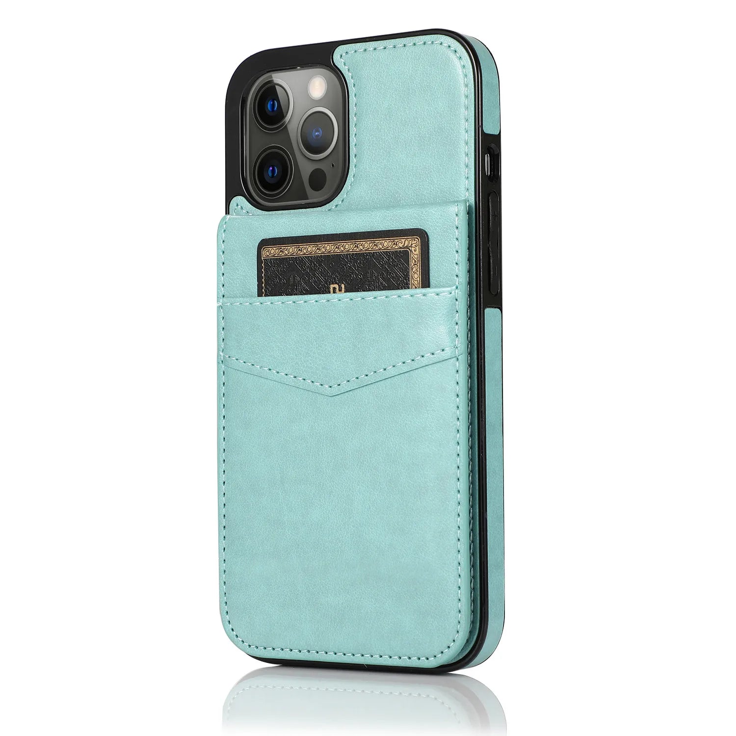 Wallet  with Credit Card Holder Kickstand Flip Leather Cover for IPhone