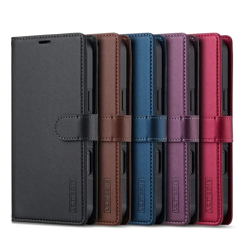 Flip Leather Wallet Card Slot Magnetic Case for Samsung