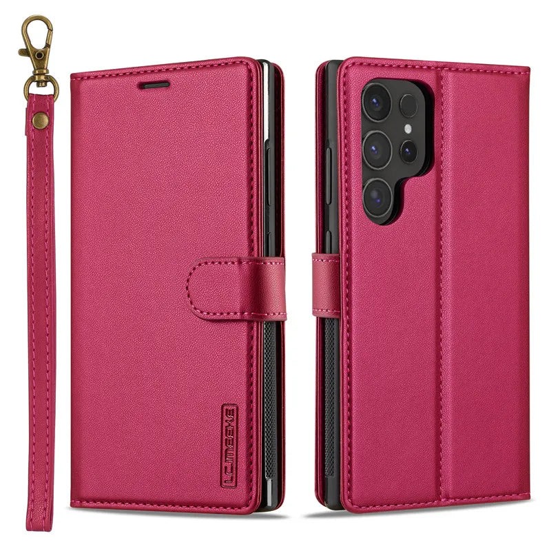 Flip Leather Wallet Card Slot Magnetic Case for Samsung