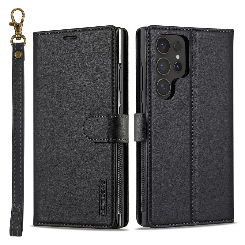 Flip Leather Wallet Card Slot Magnetic Case for Samsung