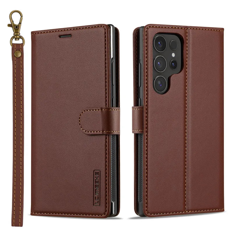 Flip Leather Wallet Card Slot Magnetic Case for Samsung