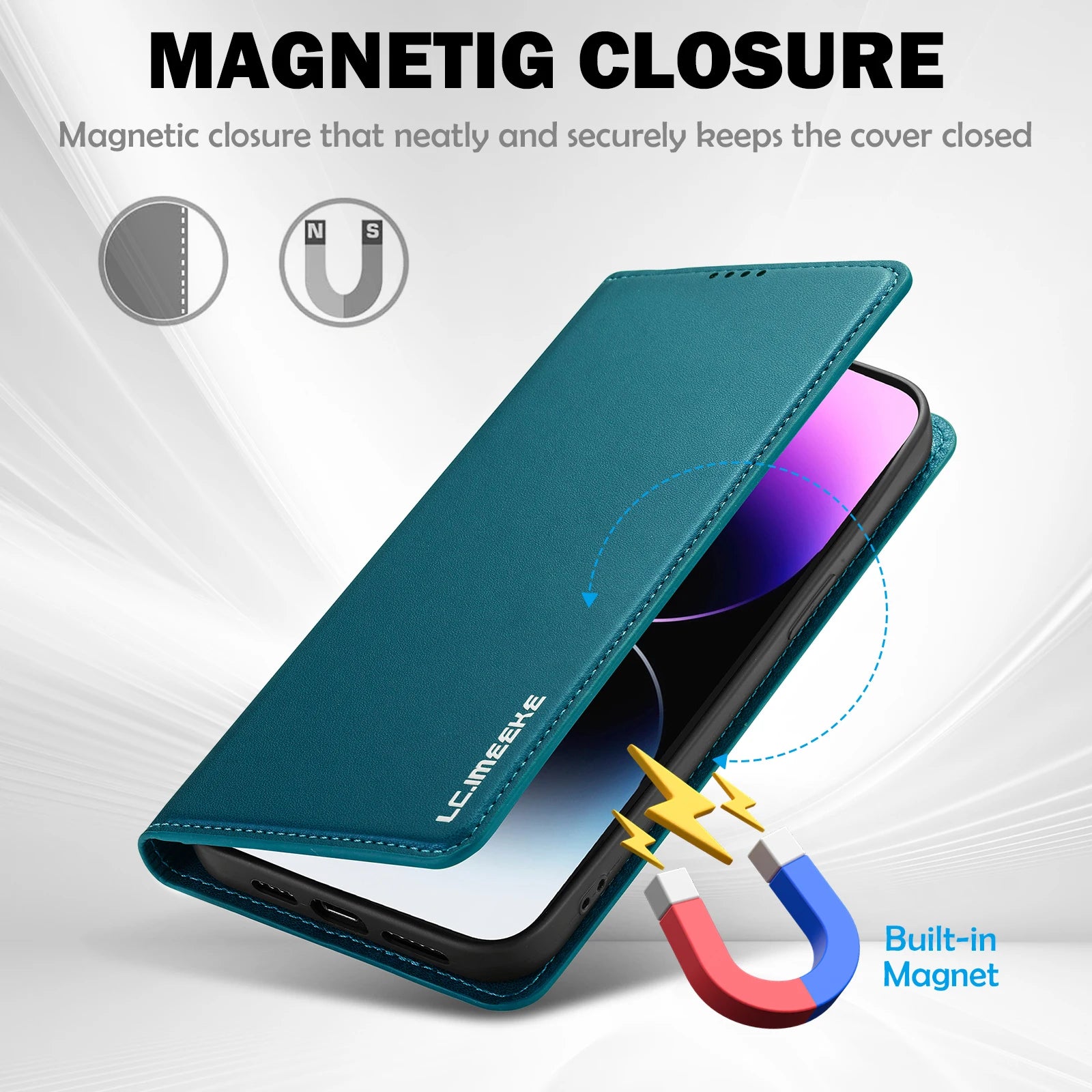 Flip Magnetic Cards Solt  Stand Wallet Business  Leather   Case For IPhone