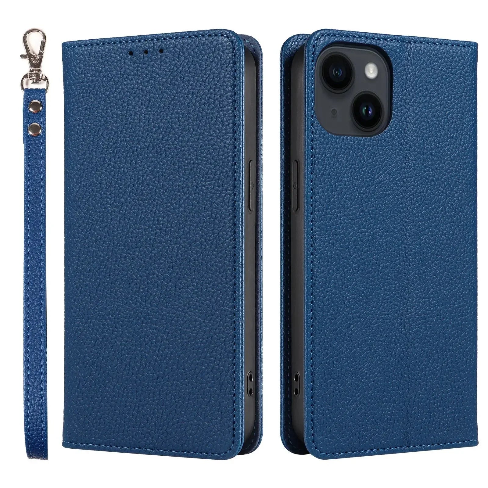 Flip Wrist Strap Card Slot Holder Leather Case for iPhone