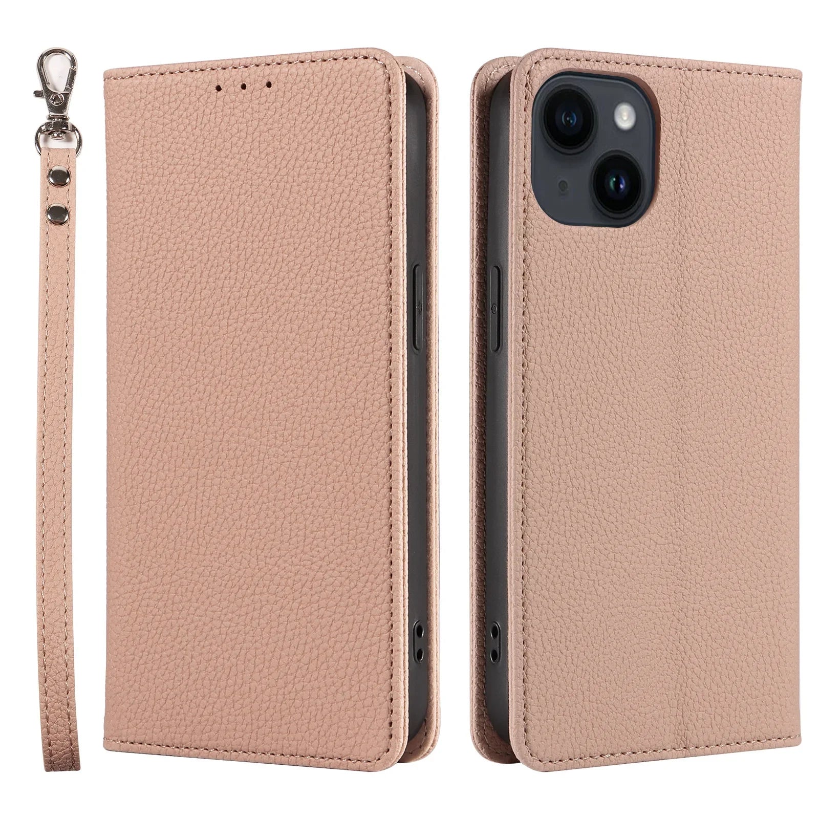 Flip Wrist Strap Card Slot Holder Leather Case for iPhone