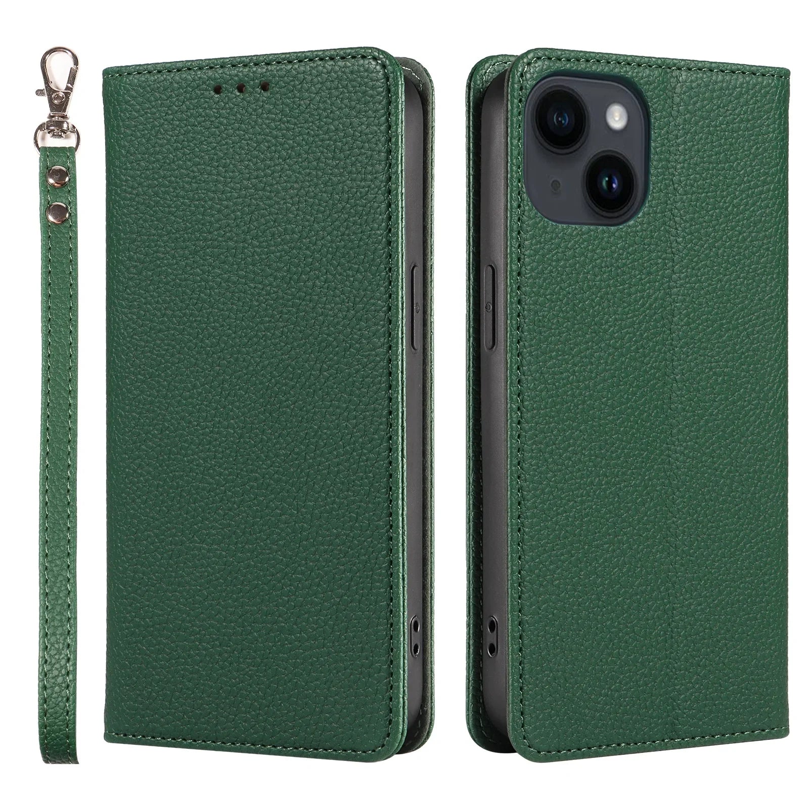 Flip Wrist Strap Card Slot Holder Leather Case for iPhone