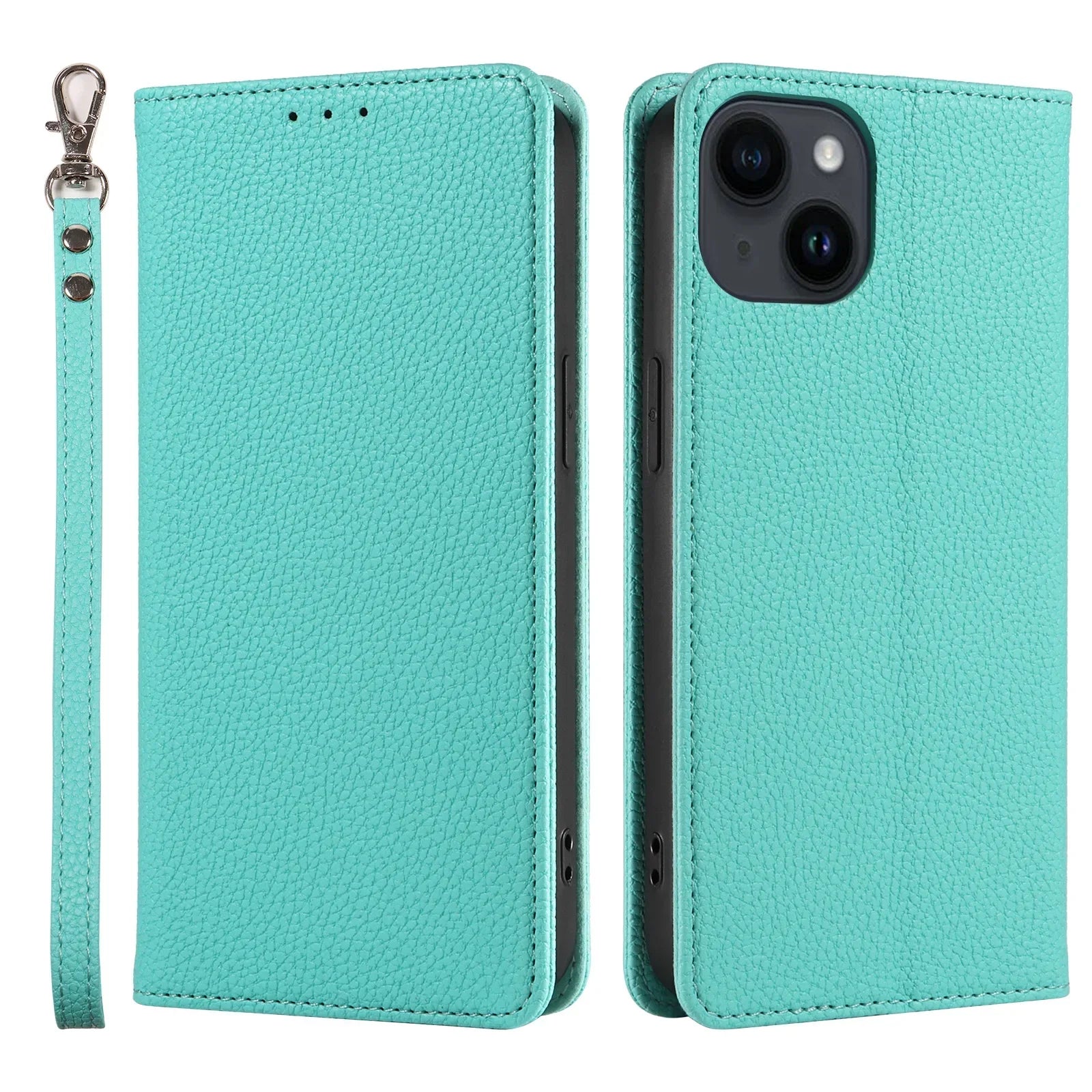Flip Wrist Strap Card Slot Holder Leather Case for iPhone