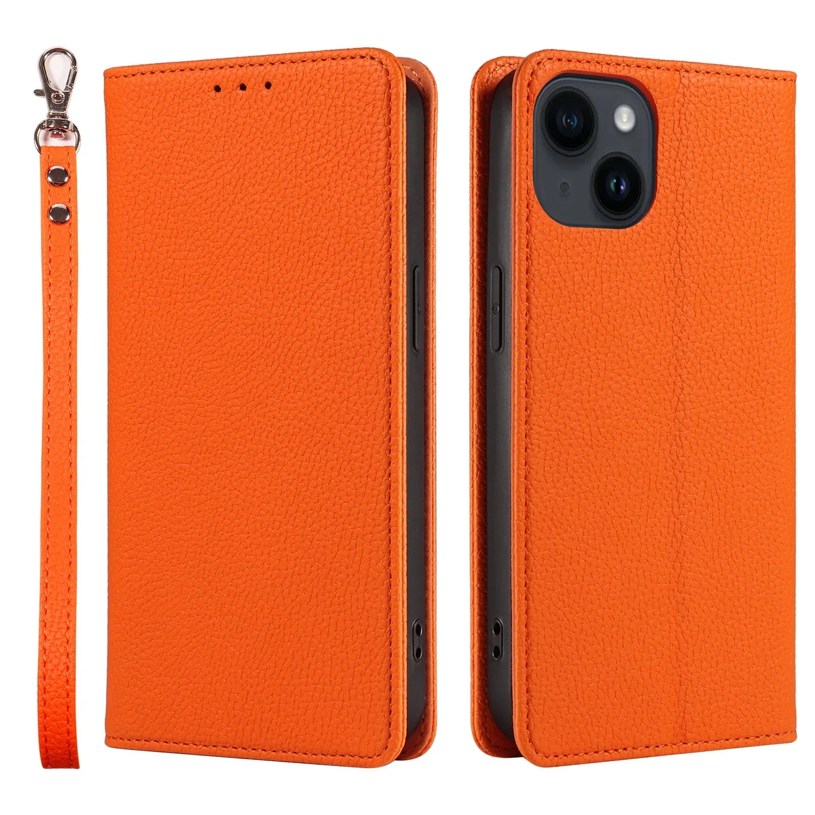 Flip Wrist Strap Card Slot Holder Leather Case for iPhone