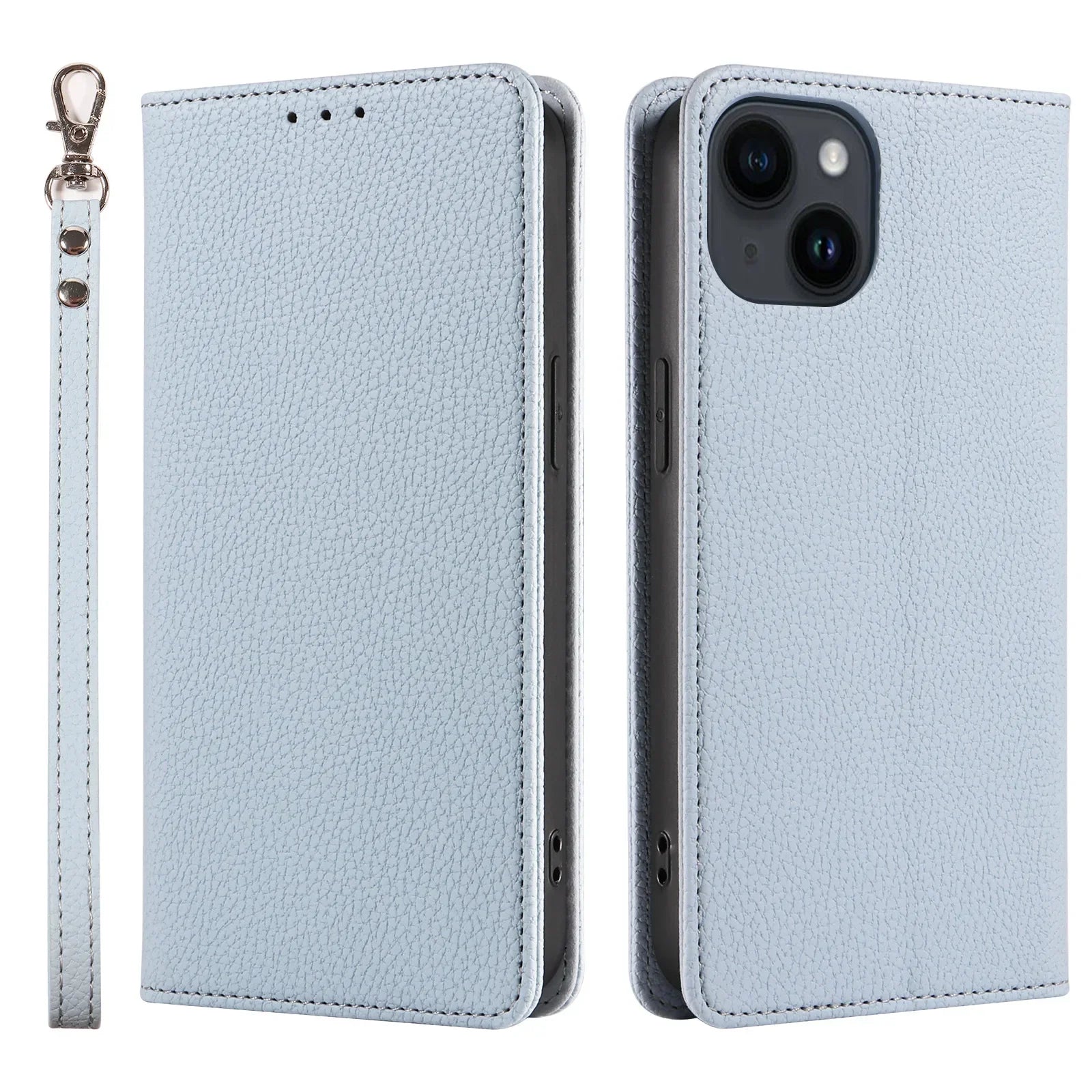 Flip Wrist Strap Card Slot Holder Leather Case for iPhone