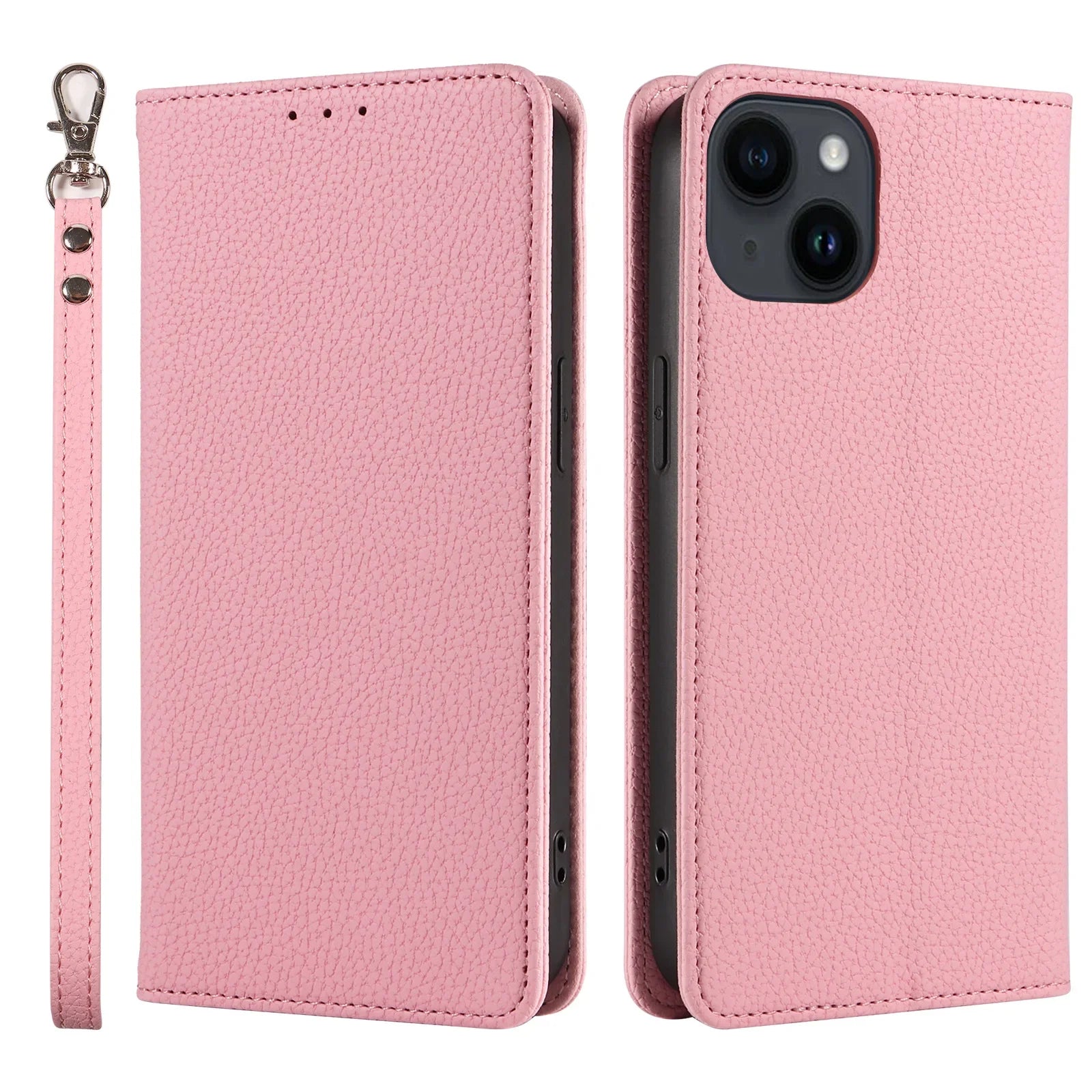Flip Wrist Strap Card Slot Holder Leather Case for iPhone