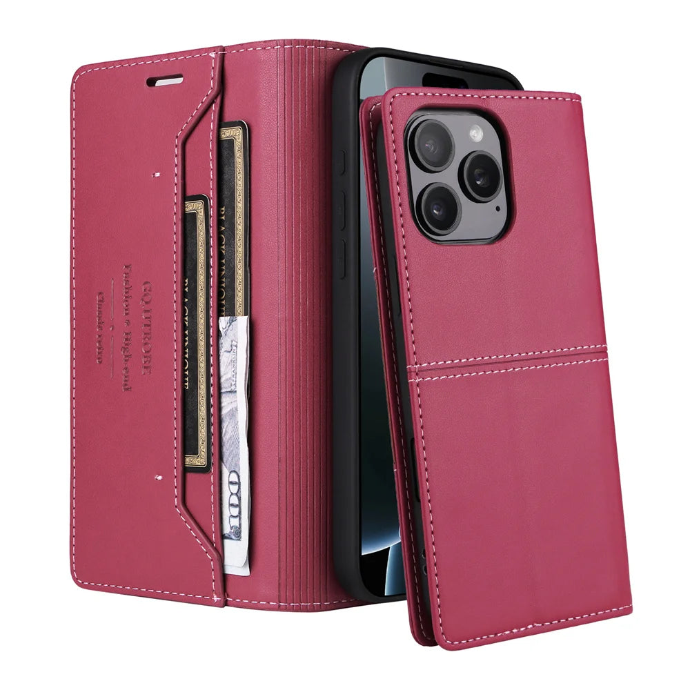 Flip Wallet with Card Holder Leather Case for IPhone