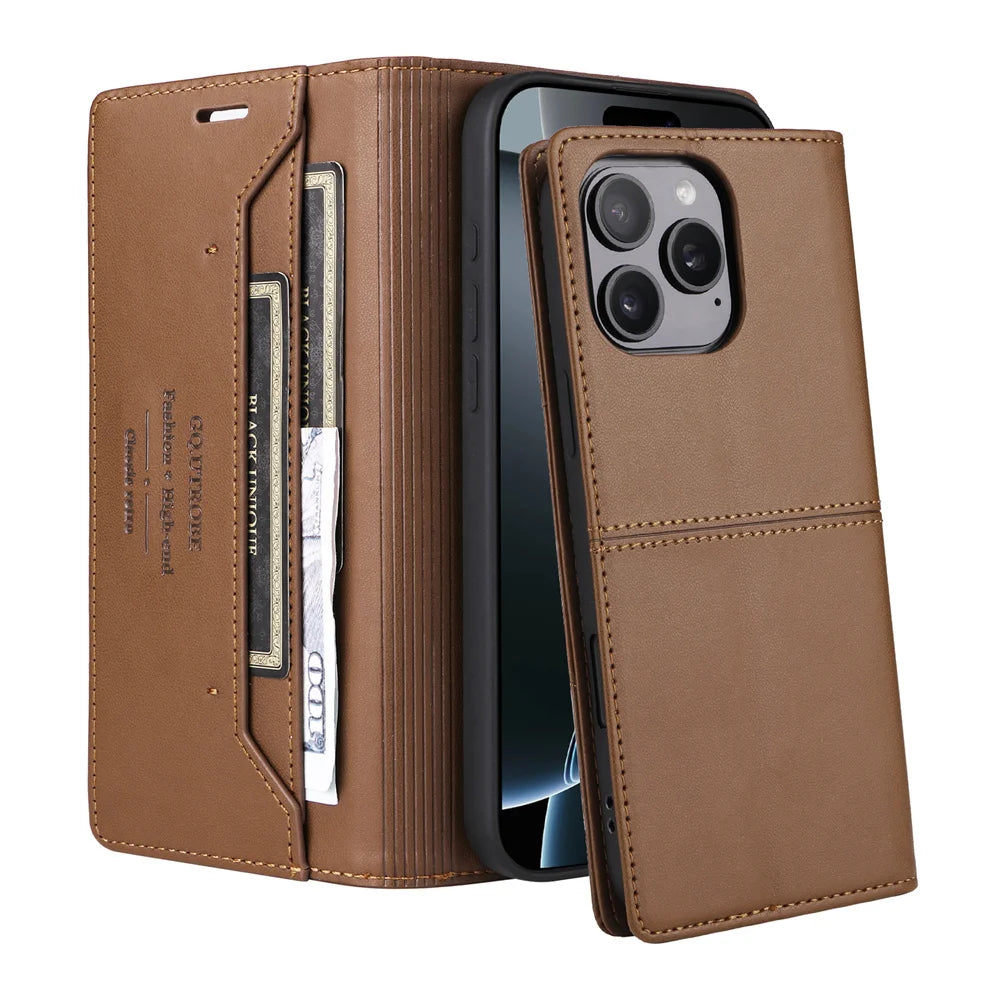 Flip Wallet with Card Holder Leather Case for IPhone