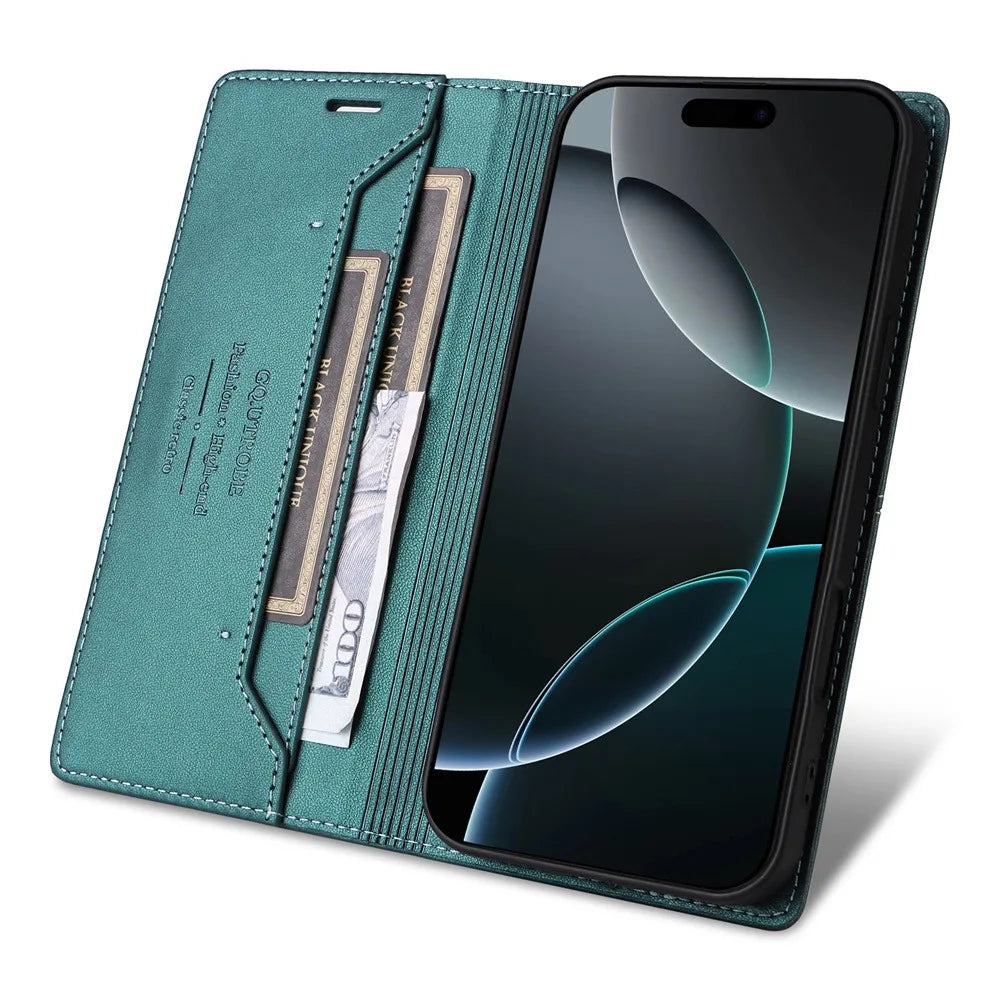 Flip Wallet with Card Holder Leather Case for IPhone