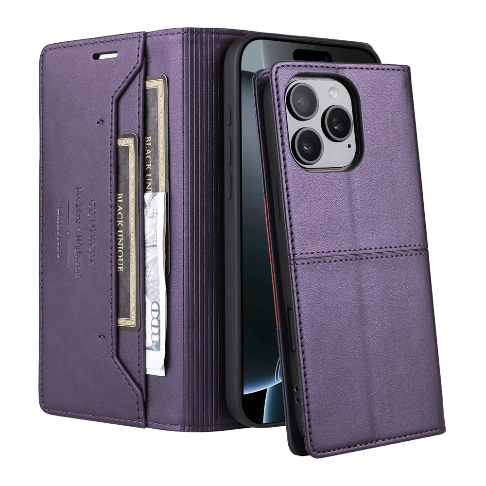 Flip Wallet with Card Holder Leather Case for IPhone