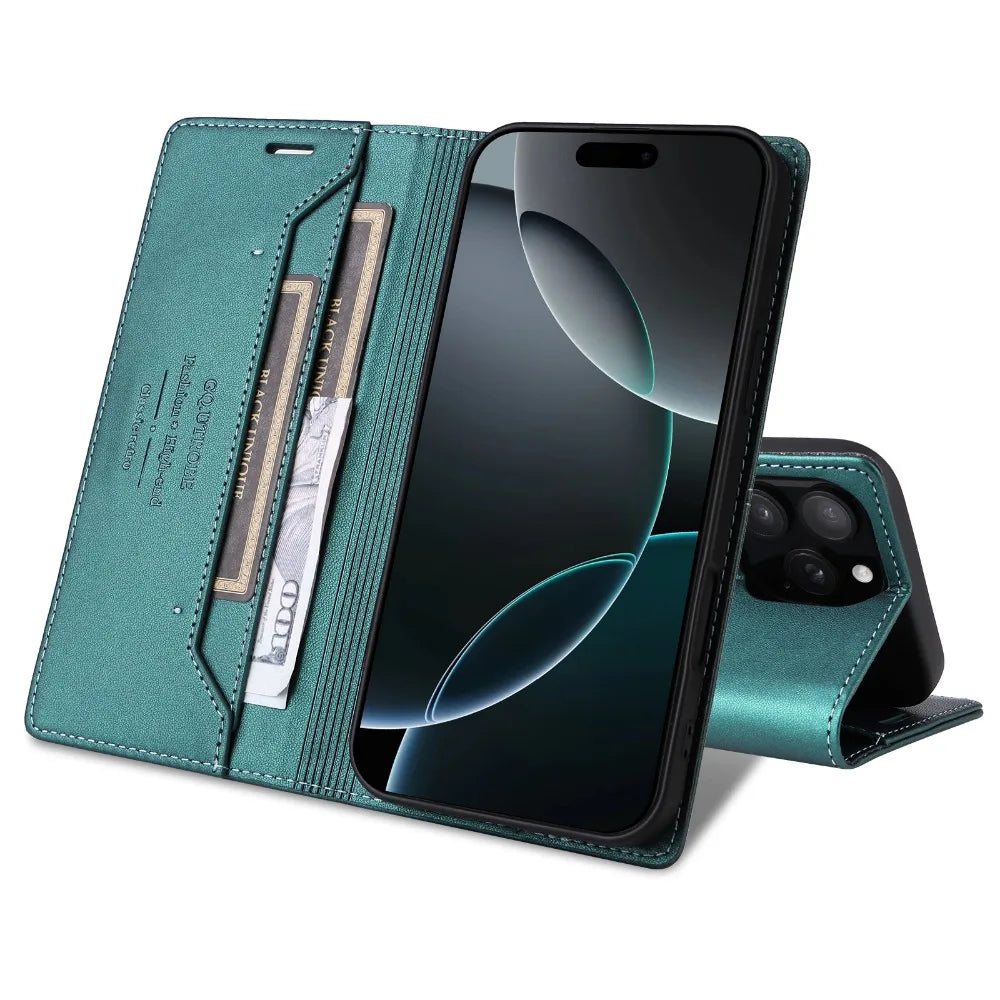 Flip Wallet with Card Holder Leather Case for IPhone