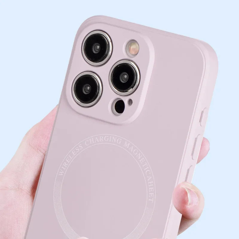 Magsafe Magnetic Liquid Silicone Shockproof Case For iphone