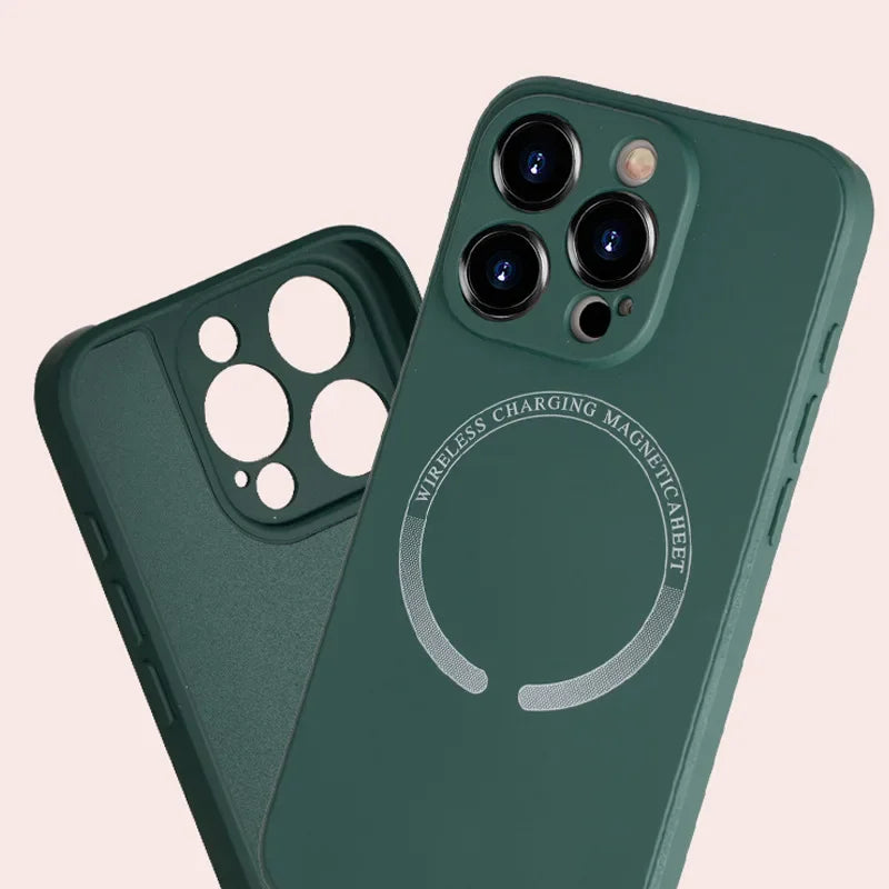 Magsafe Magnetic Liquid Silicone Shockproof Case For iphone