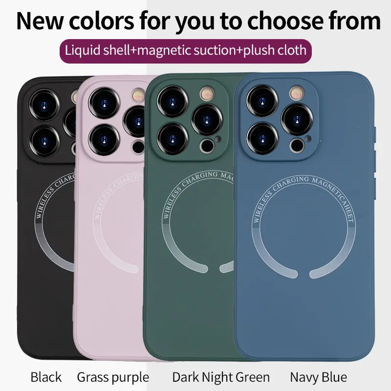 Magsafe Magnetic Liquid Silicone Shockproof Case For iphone