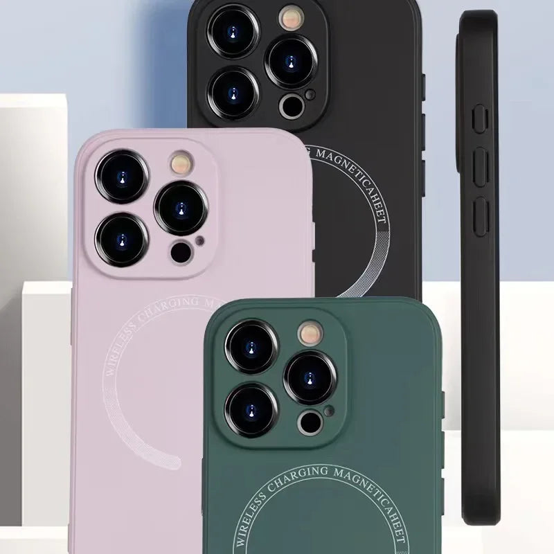 Magsafe Magnetic Liquid Silicone Shockproof Case For iphone