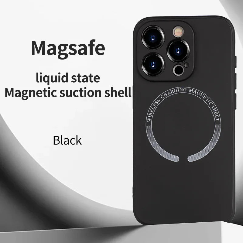 Magsafe Magnetic Liquid Silicone Shockproof Case For iphone